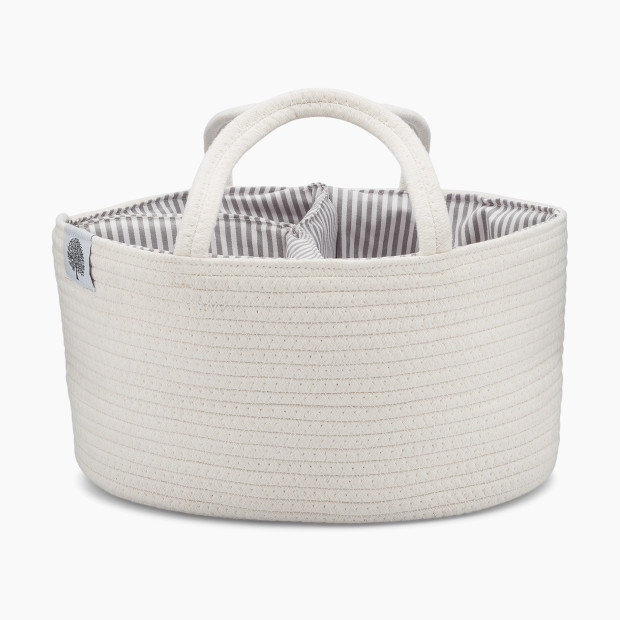 Parker Baby Co. Rope Diaper Caddy - White.