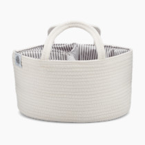 Parker Baby Co. Rope Diaper Caddy - White