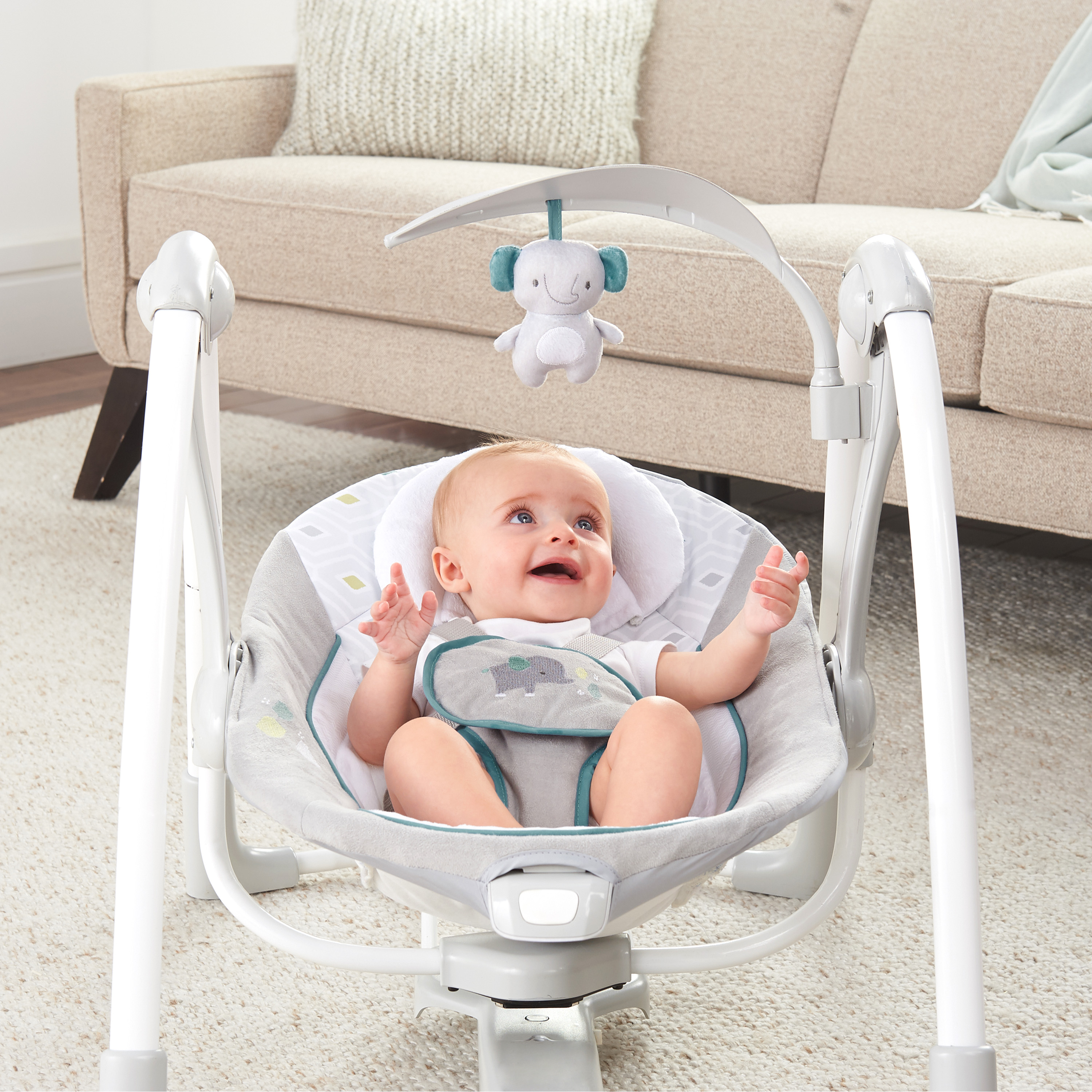 Ingenuity ConvertMe 2-in-1 Compact Portable Baby Swing 2 Infant Seat - Nash.