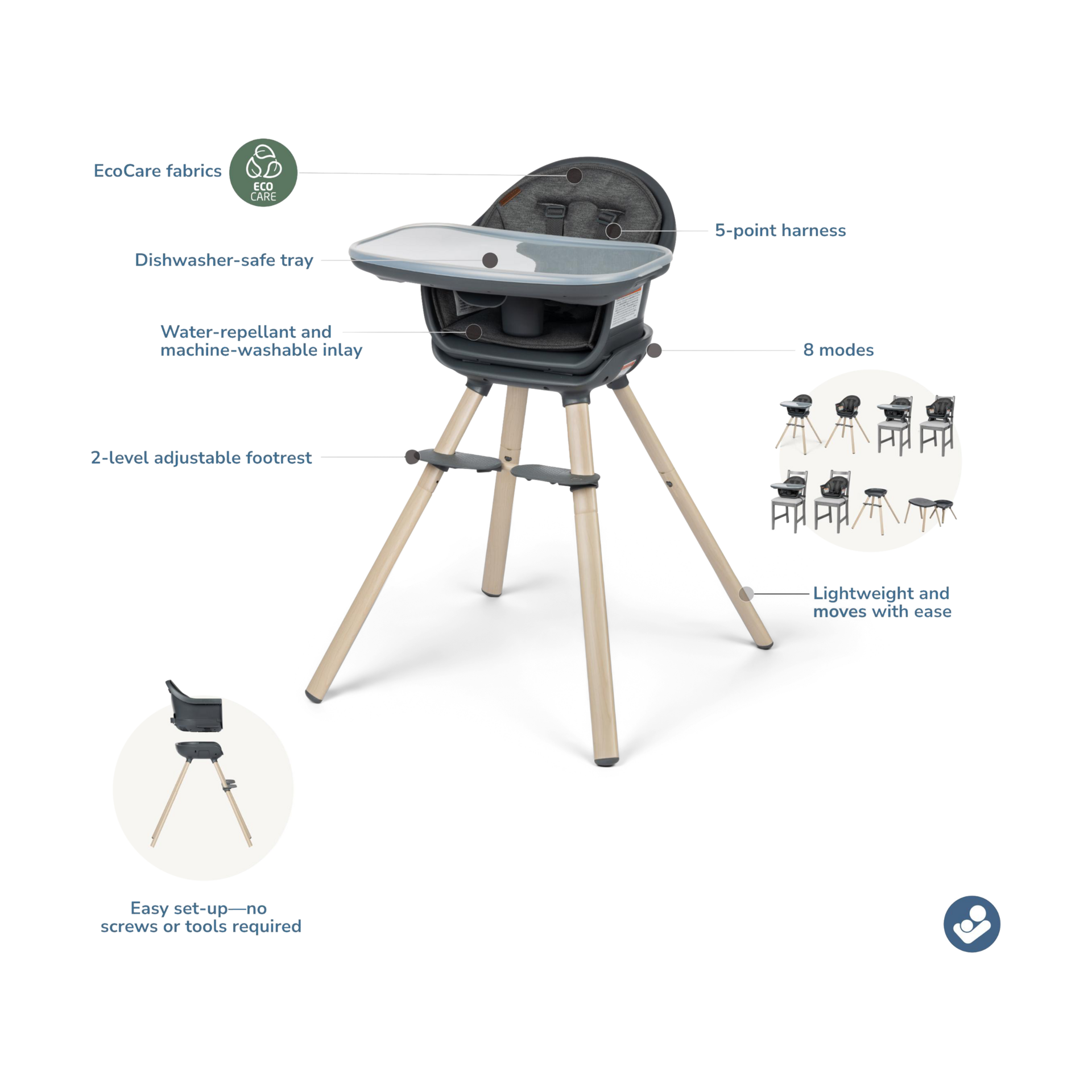  Moa 8-in-1 High Chair.