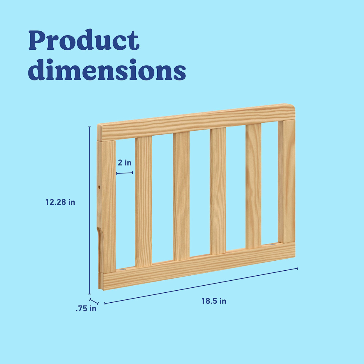 Storkcraft Universal Toddler Guardrail (Slats) - Natural.