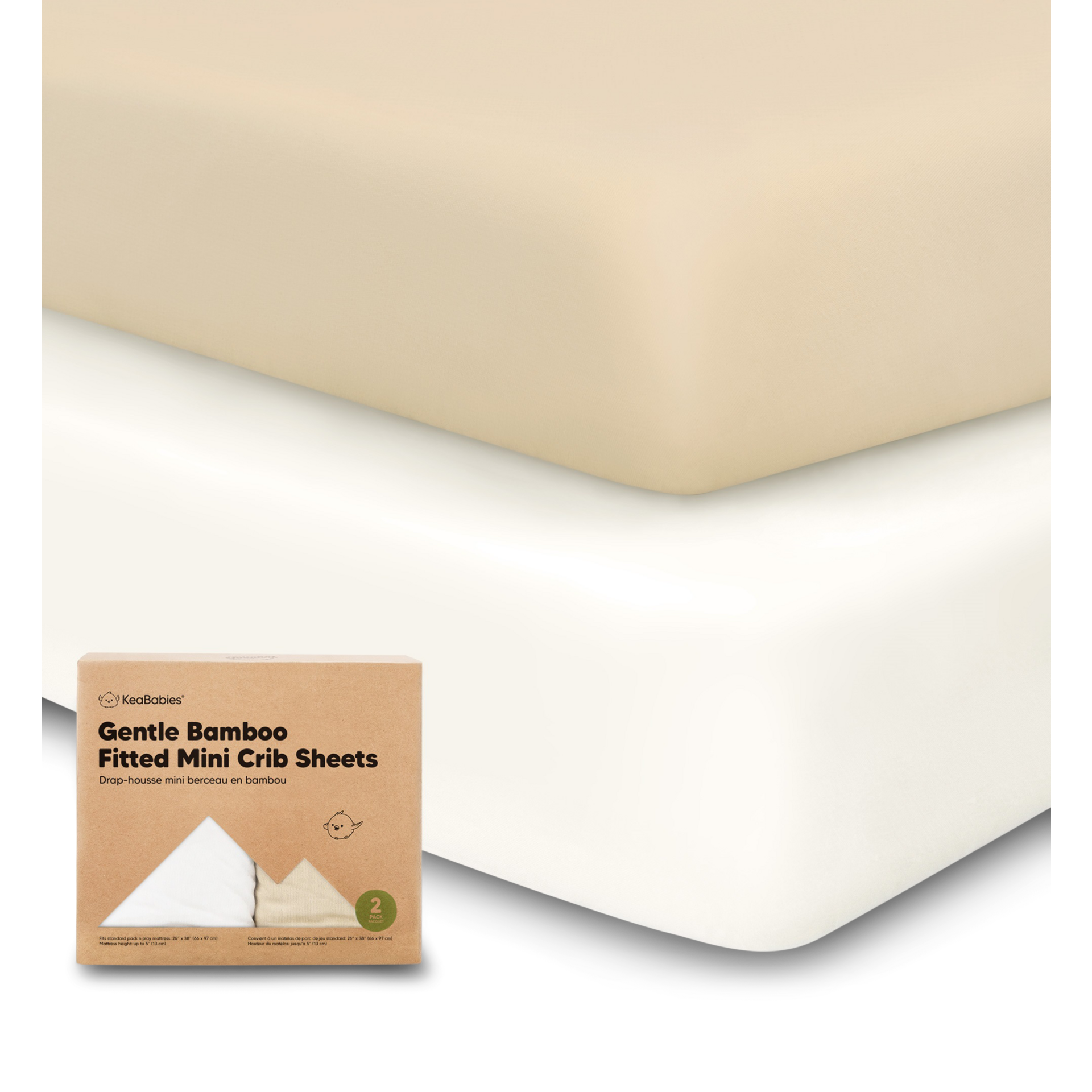 KeaBabies Isla Fitted Mini Crib Sheets Khaki Babylist Shop