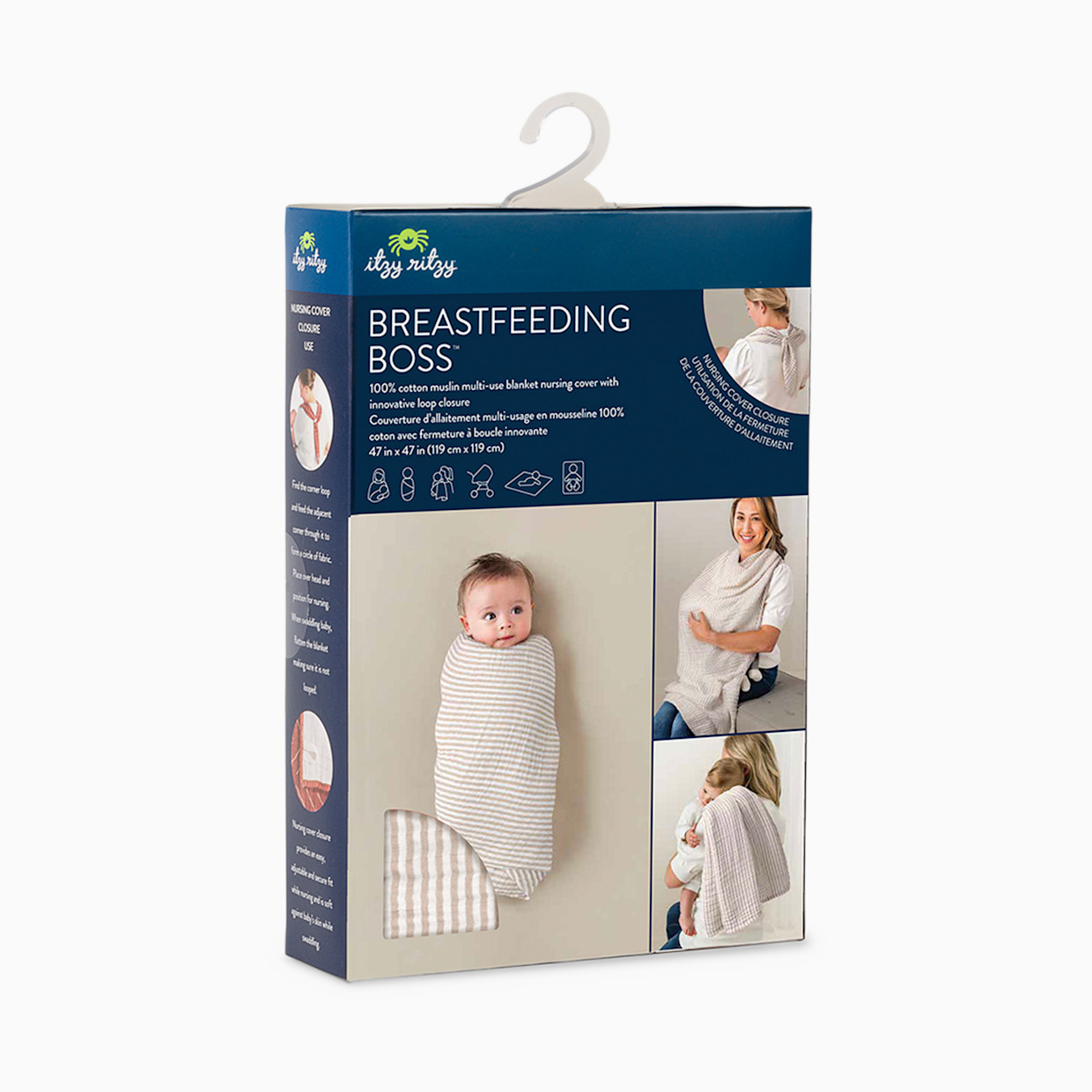 Itzy Ritzy Mom Boss Multi Use Cover - Tan Check.