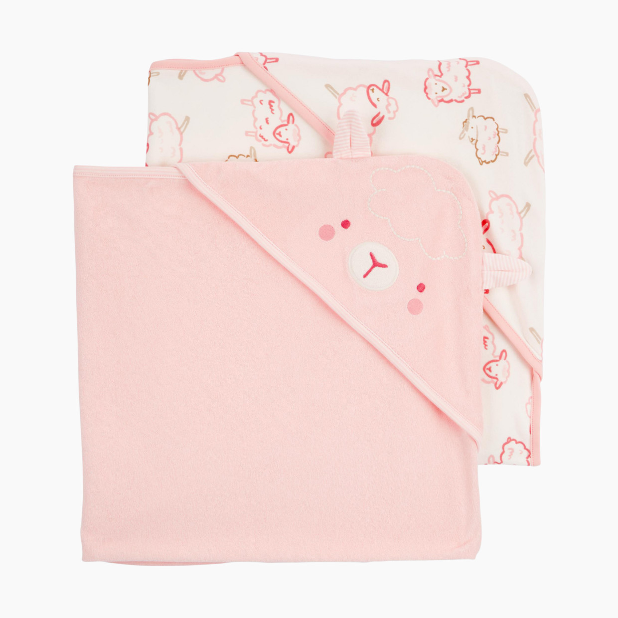 Carter's Hooded Towel (2 Pack) - Pink/Ivory, O/S.