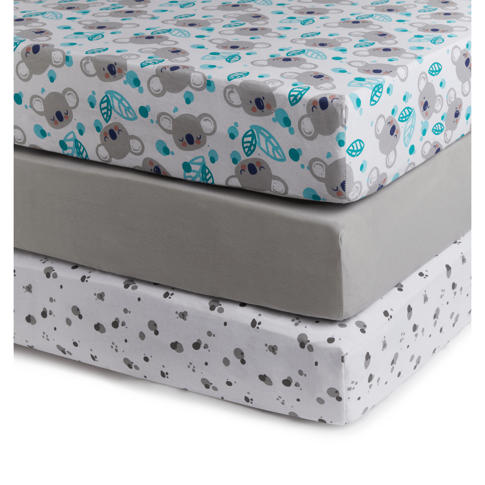 Small Story Organic Cotton Jersey Crib Sheets (3 Pack) - Cute Koala.
