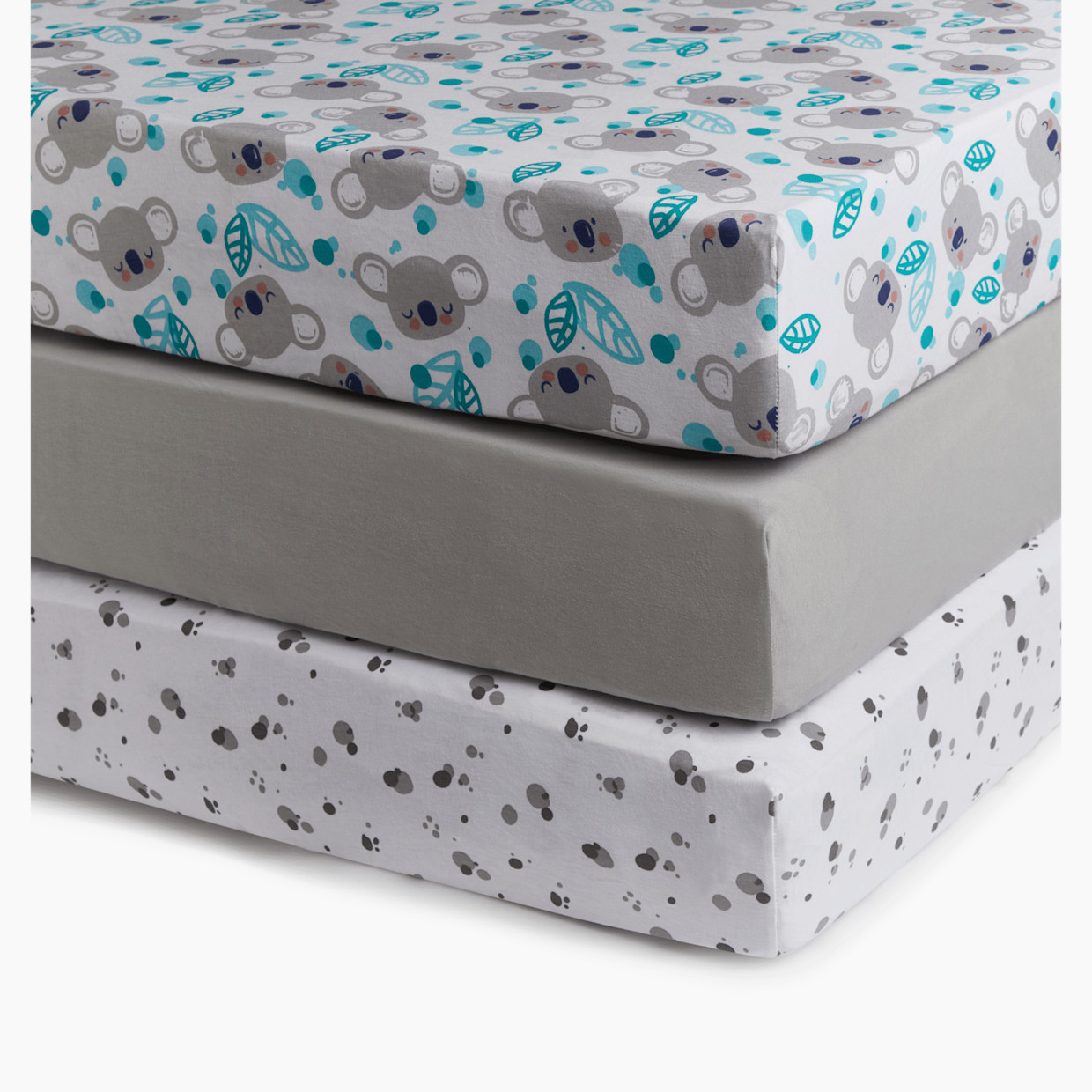 Small Story Organic Cotton Jersey Crib Sheets (3 Pack) - Cute Koala.