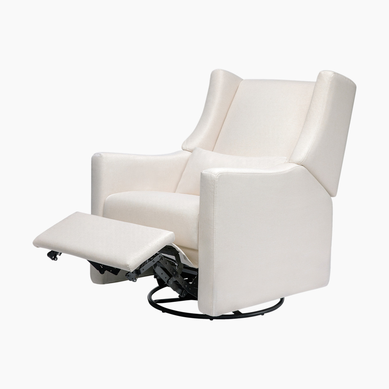 babyletto Kiwi Manual Recliner and Swivel Glider - Performance Cream Eco-Weave.