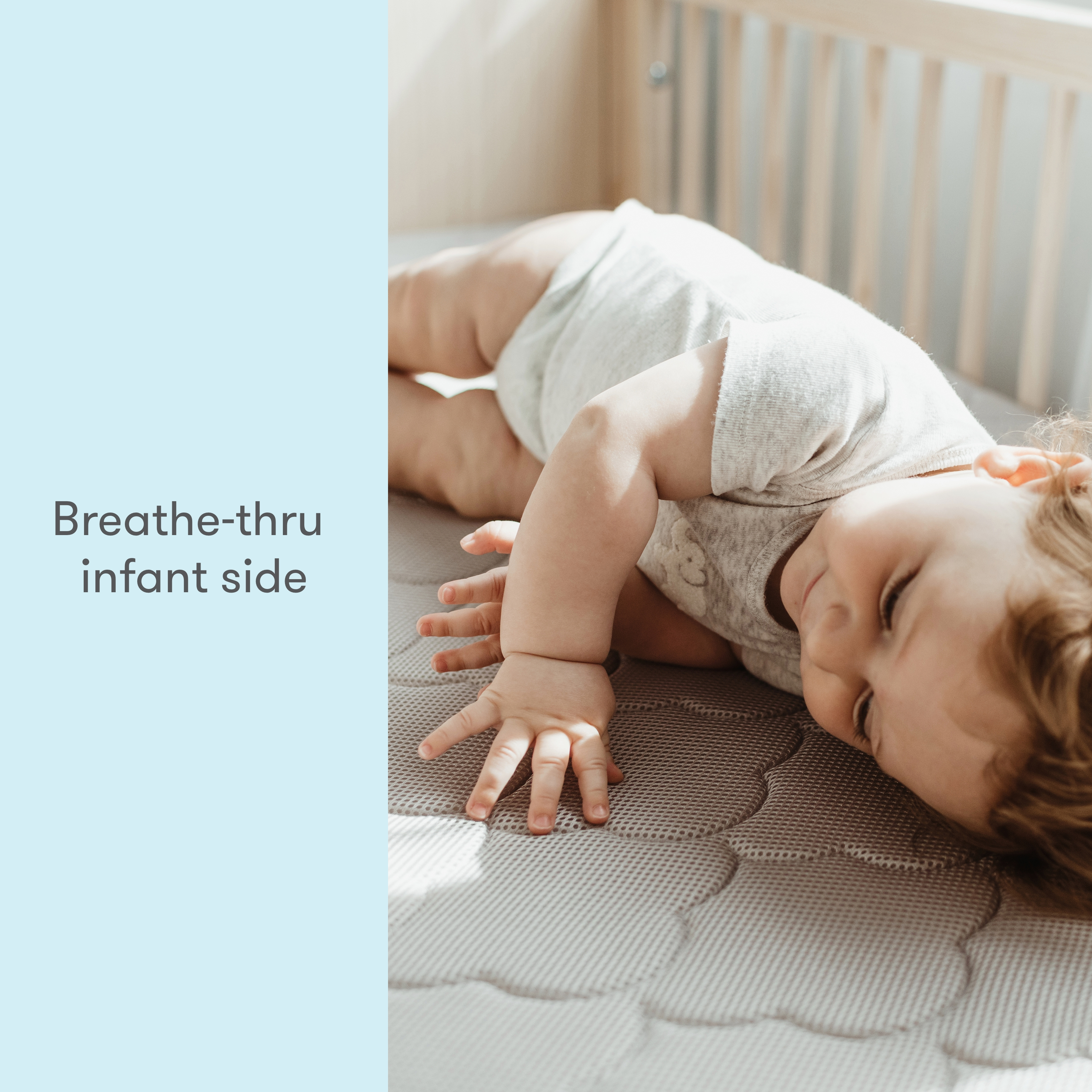 Newton Baby Waterproof Breathable Crib Mattress - Moonlight Grey.