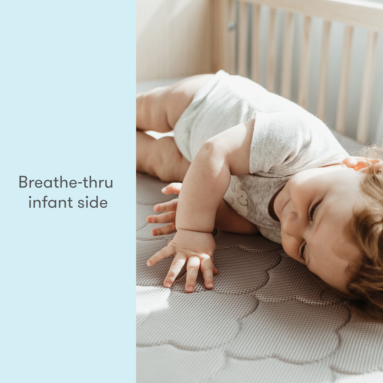 Newton Baby Waterproof Breathable Crib Mattress - Moonlight Grey.