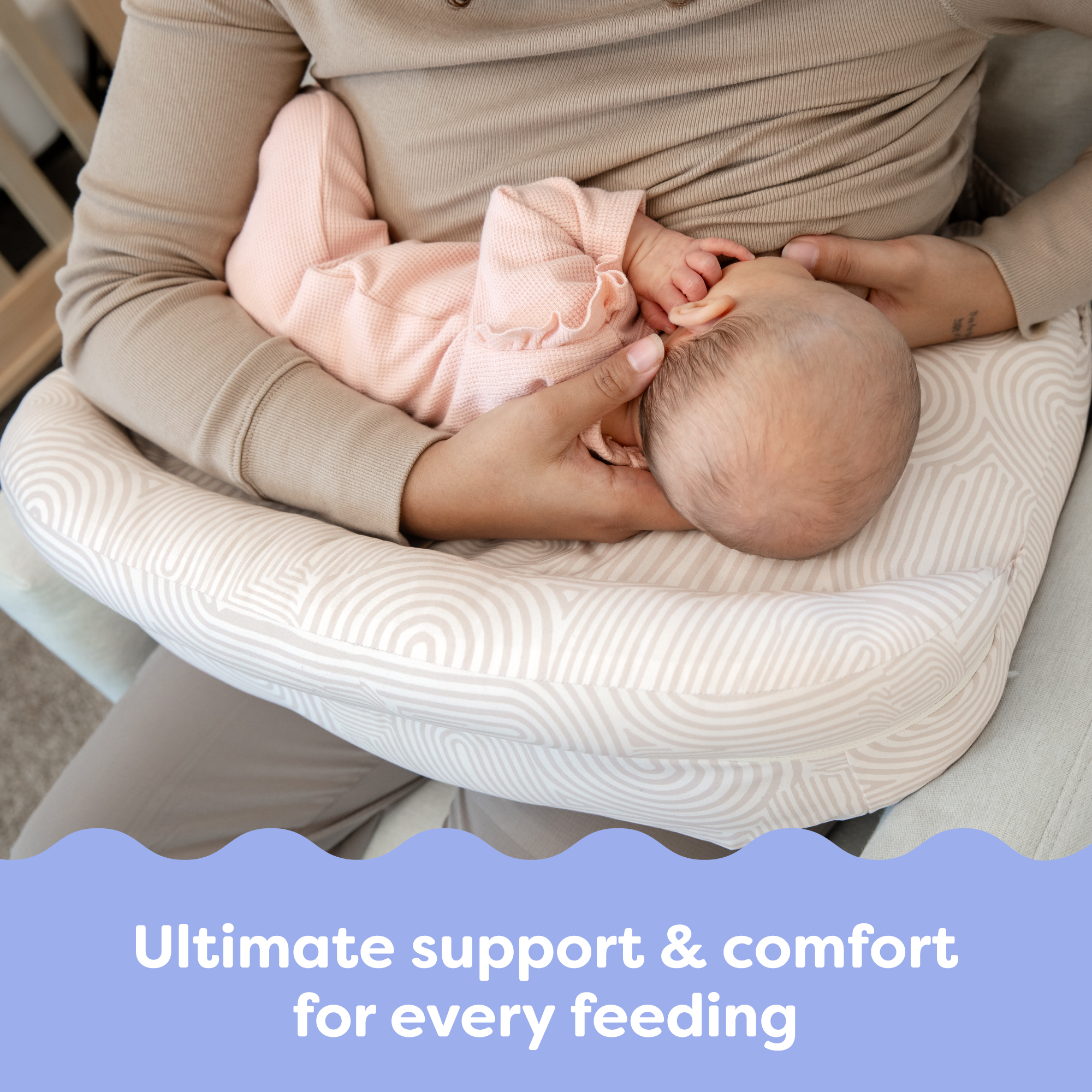 Boppy Complete Nursing Pillow - Oat Retro Arches.