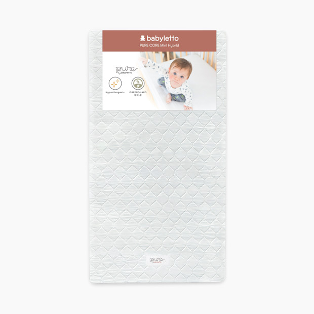babyletto Mini Crib Size Pure Core Mattress with Hybrid Waterproof Cover.