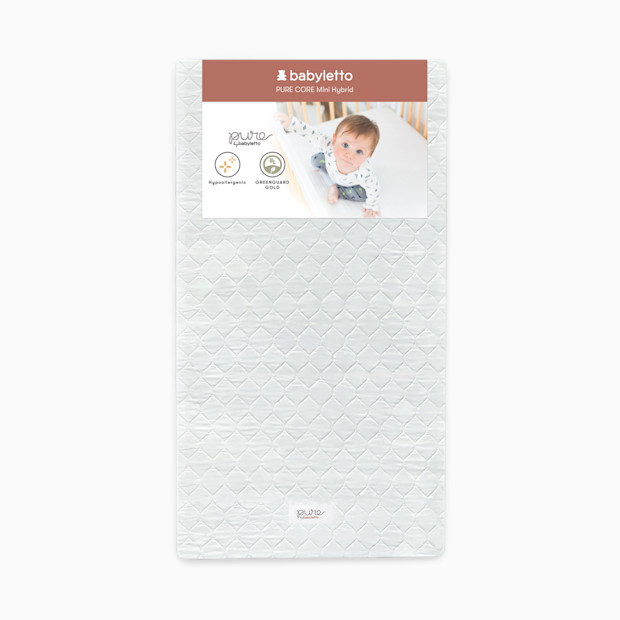 babyletto Mini Crib Size Pure Core Mattress with Hybrid Waterproof Cover.