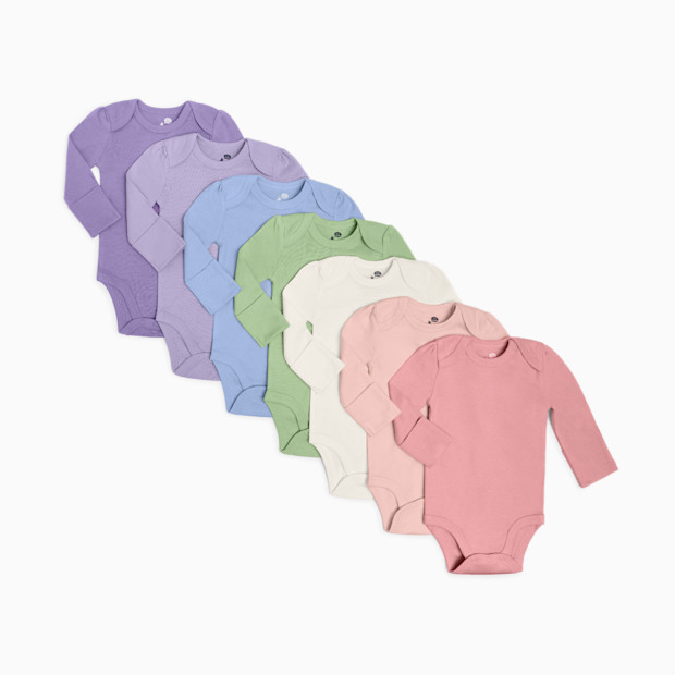 Small Story Organic Cotton Solid Long Sleeve Bodysuit (7 Pack).