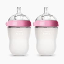 Comotomo Baby Bottle Double Pack, Pink, 8oz