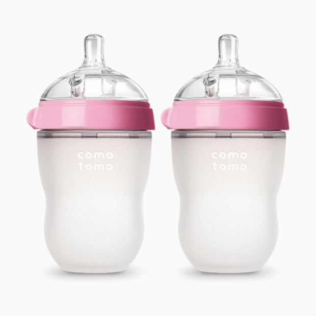 Comotomo Natural Feel Silicone Baby Bottles - Pink, 8 Oz, 2 - $13.99.