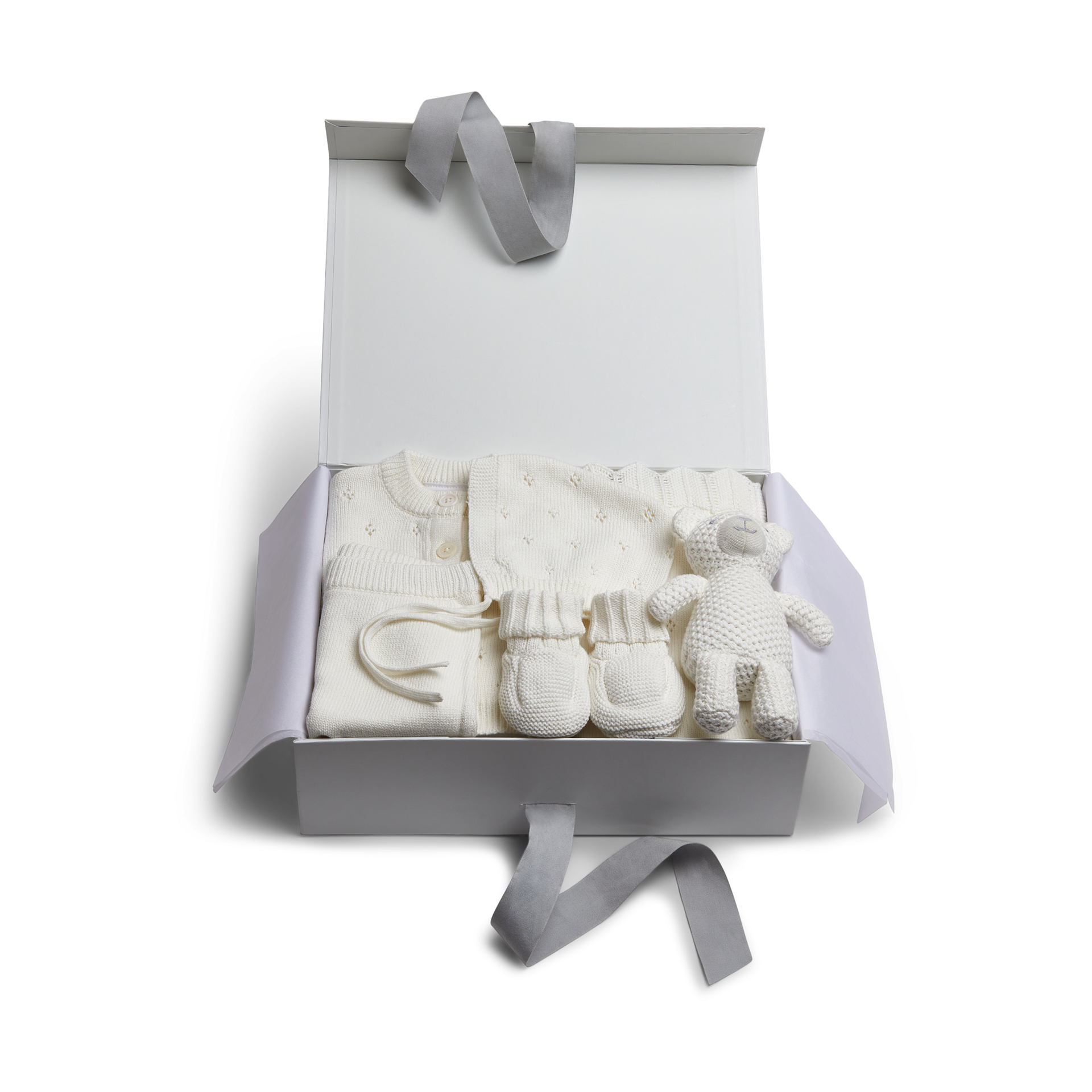 Loomsake 6-Piece Pointelle Sweater Gift Set - Ivory, 0-3 M.