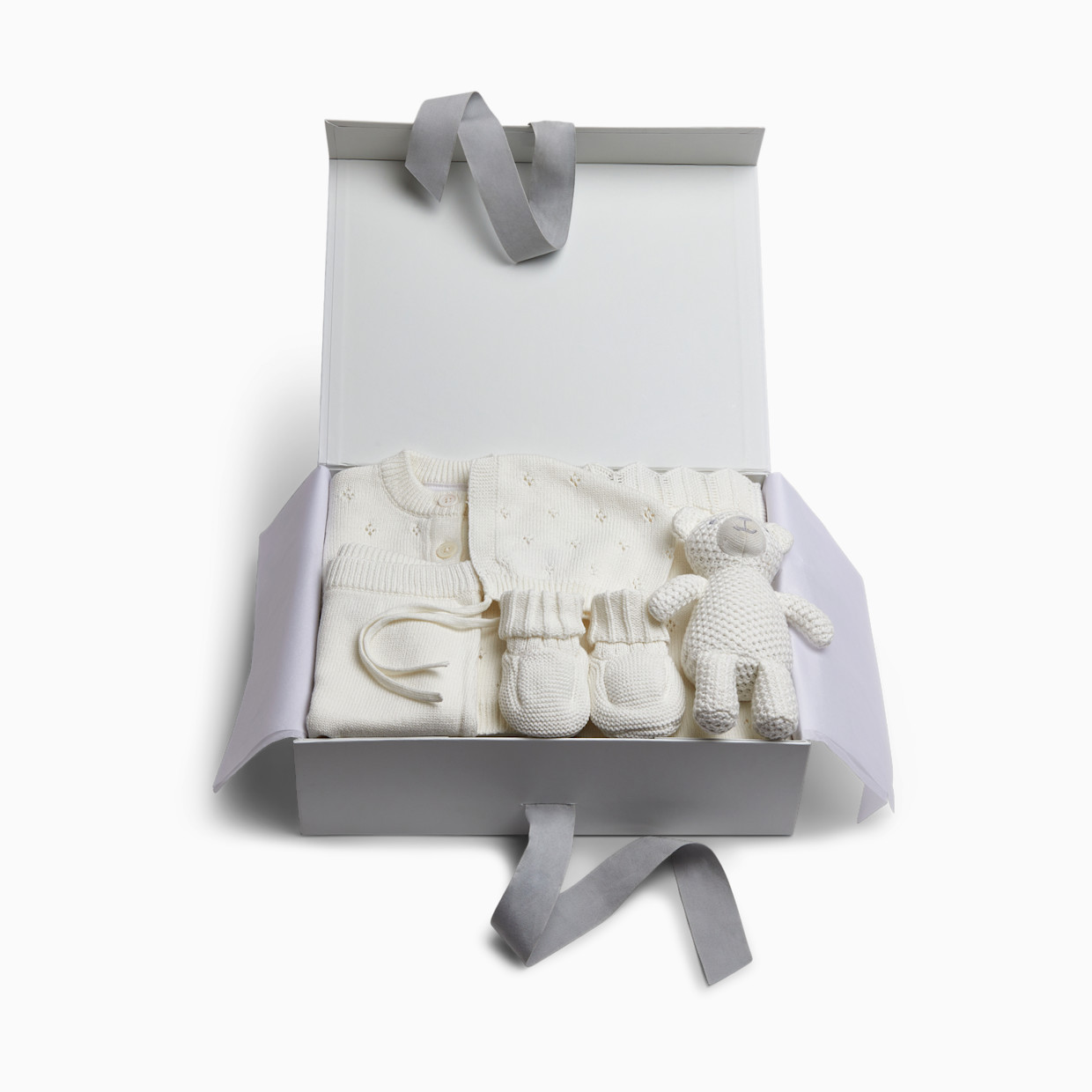 Loomsake 6-Piece Pointelle Sweater Gift Set - Ivory, 3-6 M.
