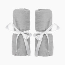 Newton Baby Fitted Sheets for Travel Crib & Play Yard Floor Pad (2-Pack) - Ultra-Breathable, Washable and Ultra-Soft, 100% Muslin Cotton, 34" x 48", Grey