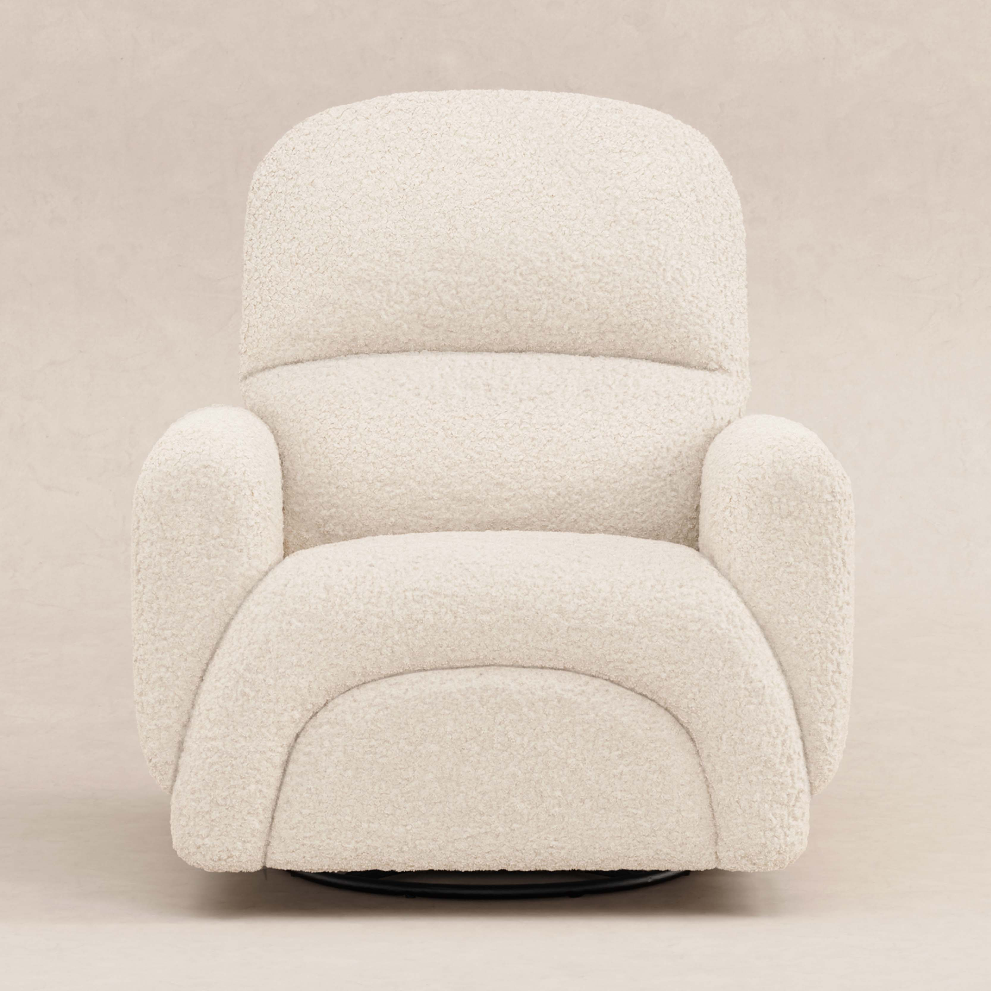 babyletto Rainbow Recliner and Swivel Glider - Almond Teddy Loop.