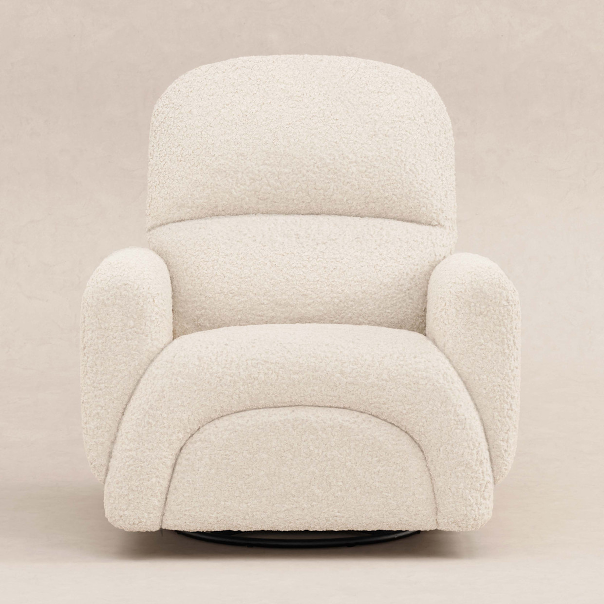 babyletto Rainbow Recliner and Swivel Glider - Almond Teddy Loop.