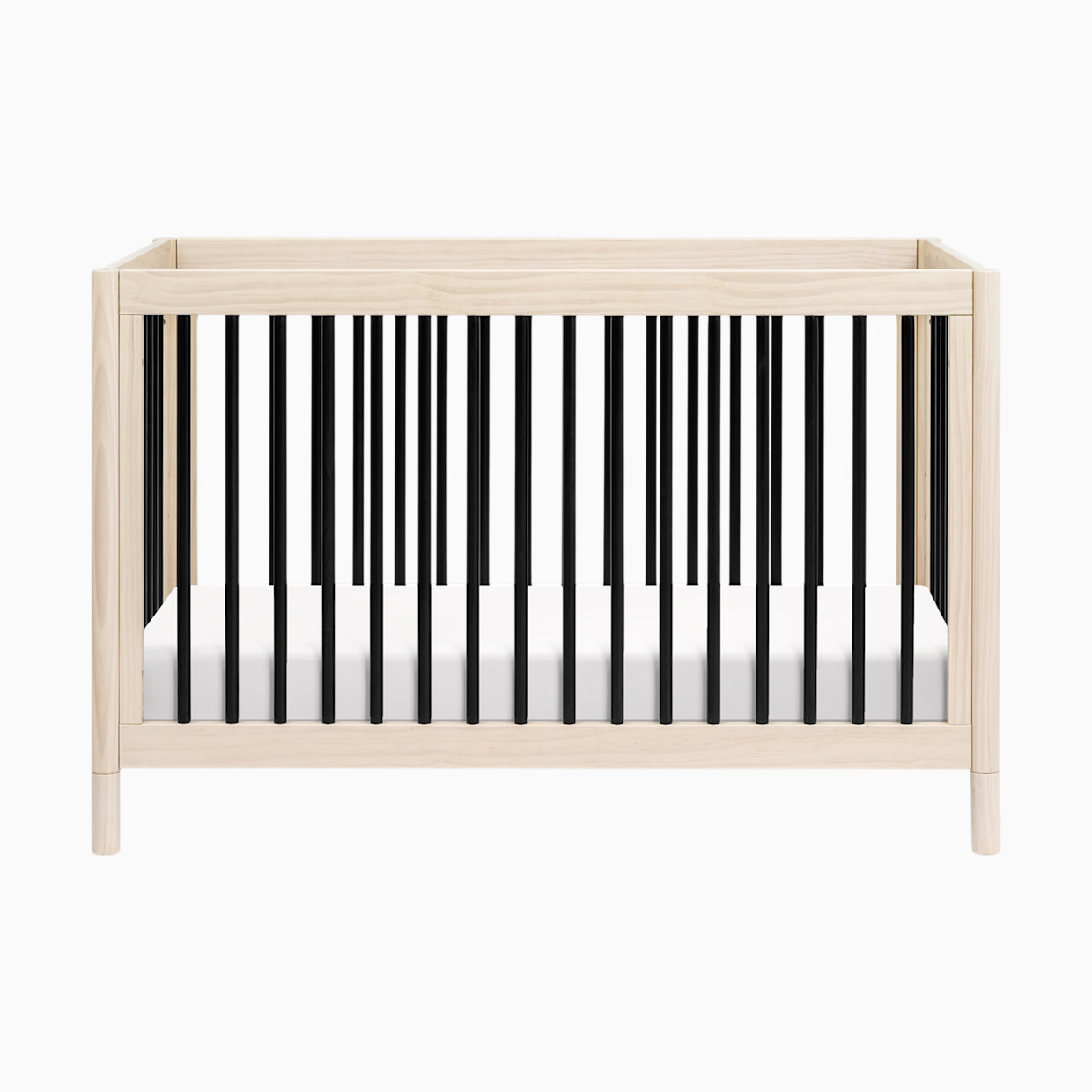 babyletto Gelato 4-in-1 Convertible Crib with Toddler Bed Conversion Kit - Washed Natural / Black.