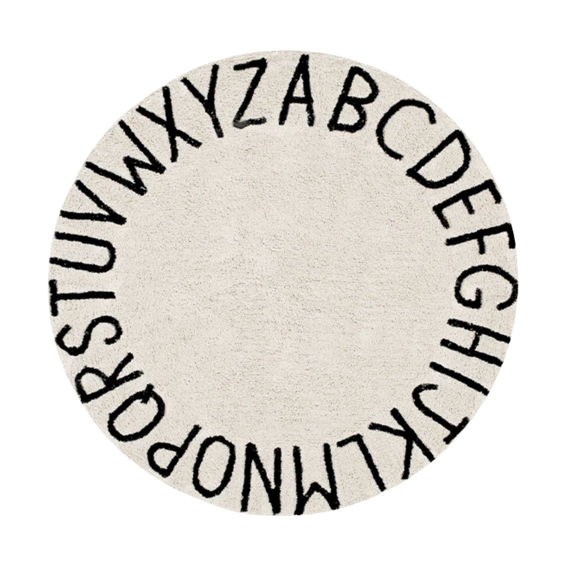 Lorena Canals Round ABC Washable Rug.