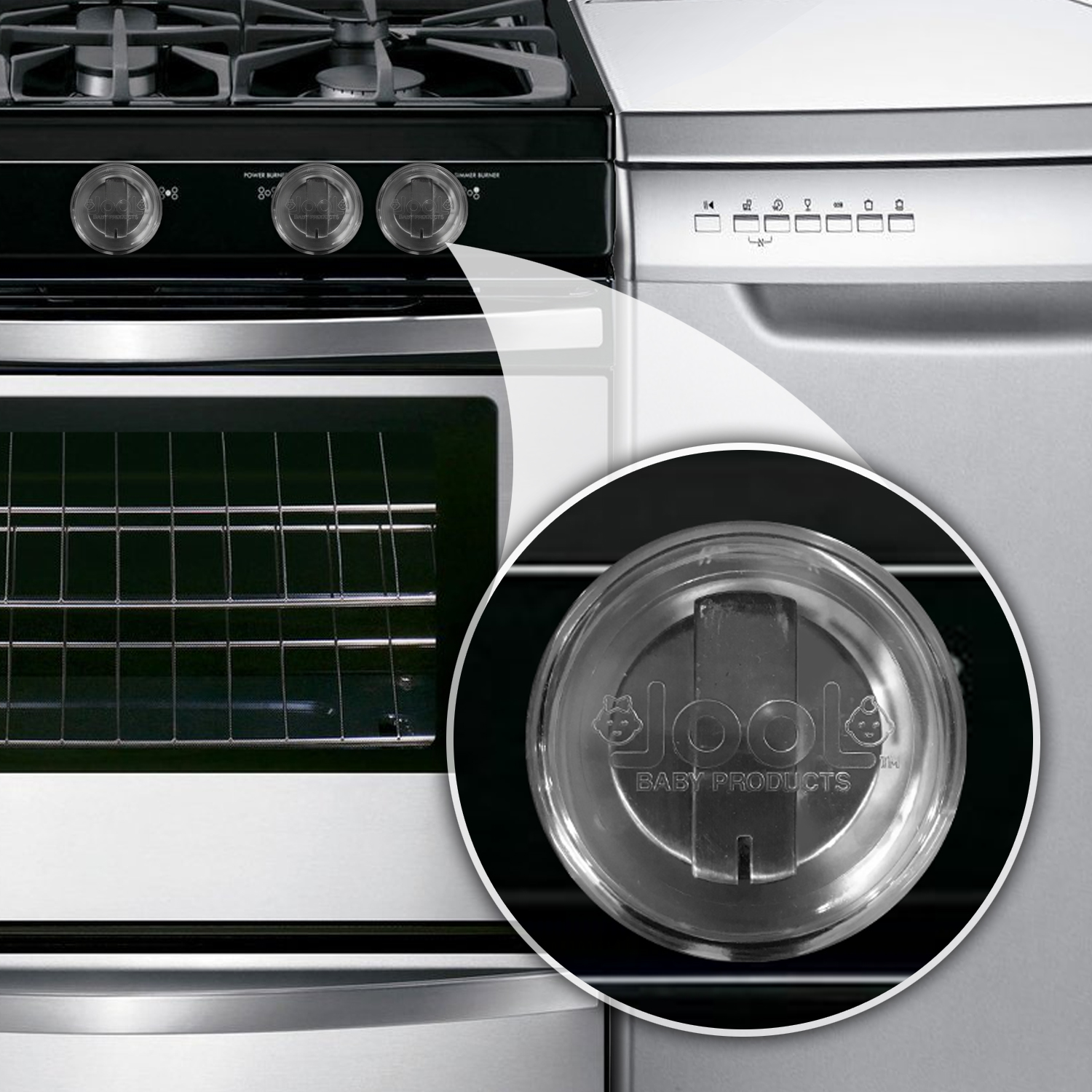 Jool Baby Clear Stove Knob Covers (5 Pack) - Clear.