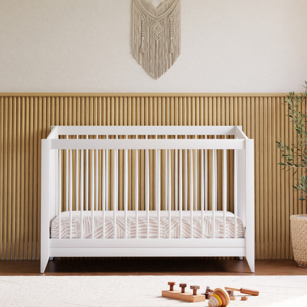 babyletto Sprout 4-in-1 Convertible Crib with Toddler Bed Conversion Kit - White.