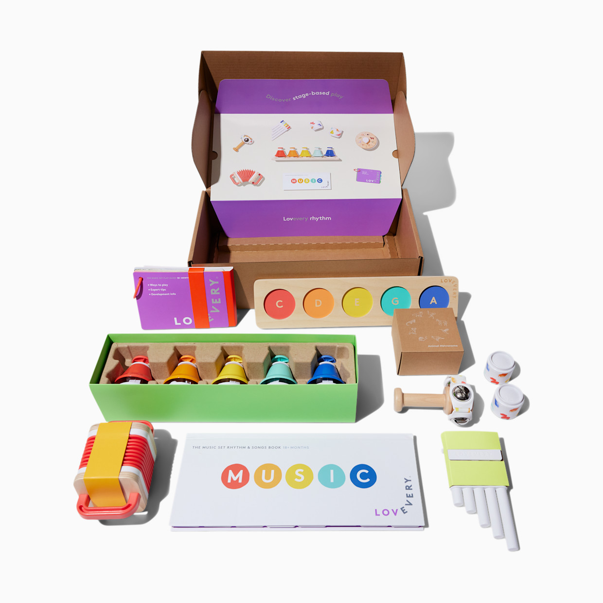 Lovevery The Music Set, 6 Instruments and Rhythm & Songs Book - 18 Months To 4+ Years.
