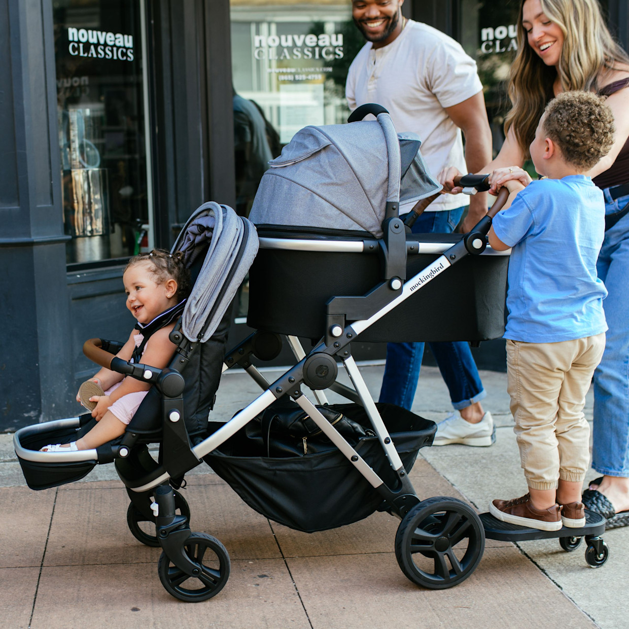 Mockingbird Bassinet - Heather Grey.