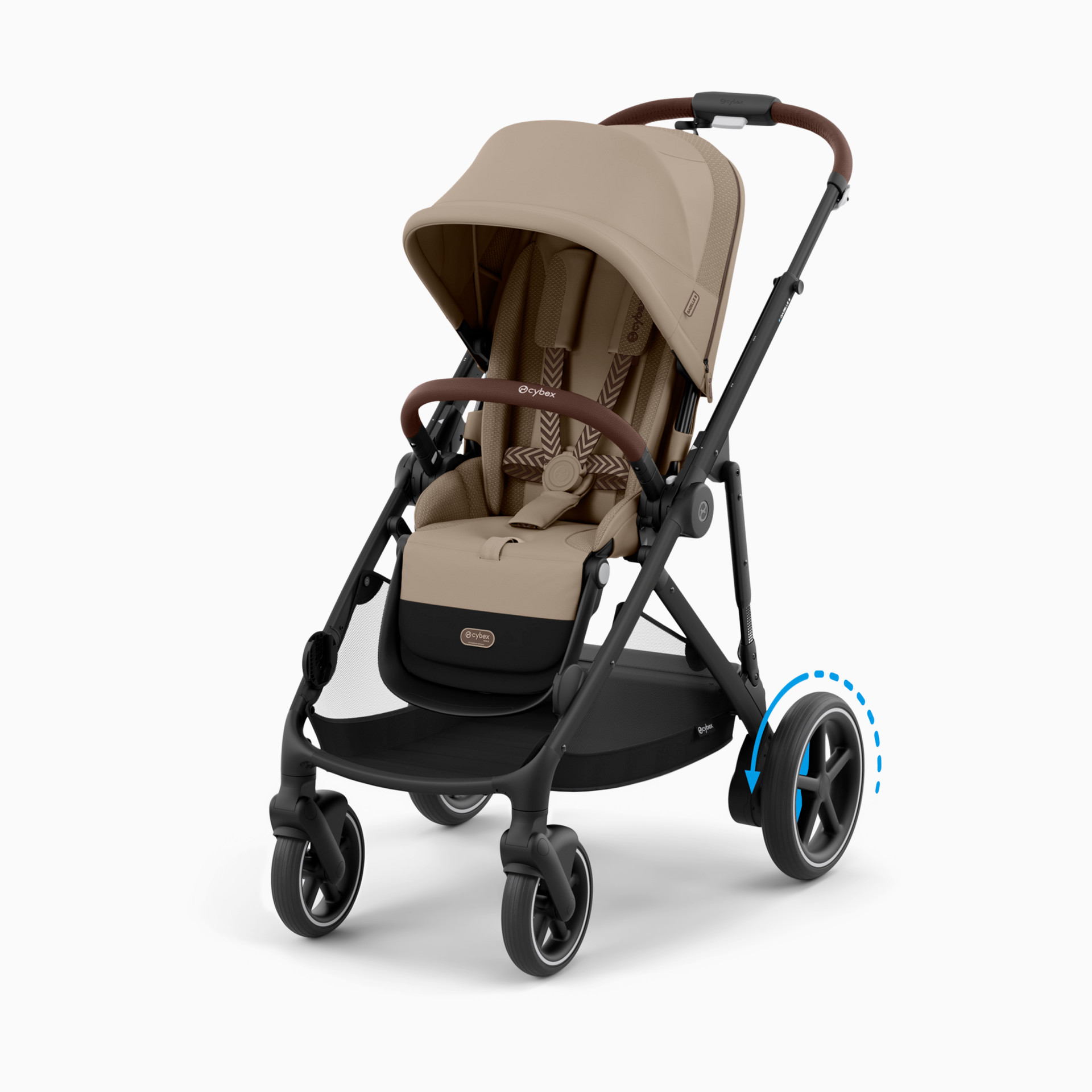Cybex eGazelle S Electronic Assist Stroller - Black Frame/Almond Beige Seat  | Babylist Shop
