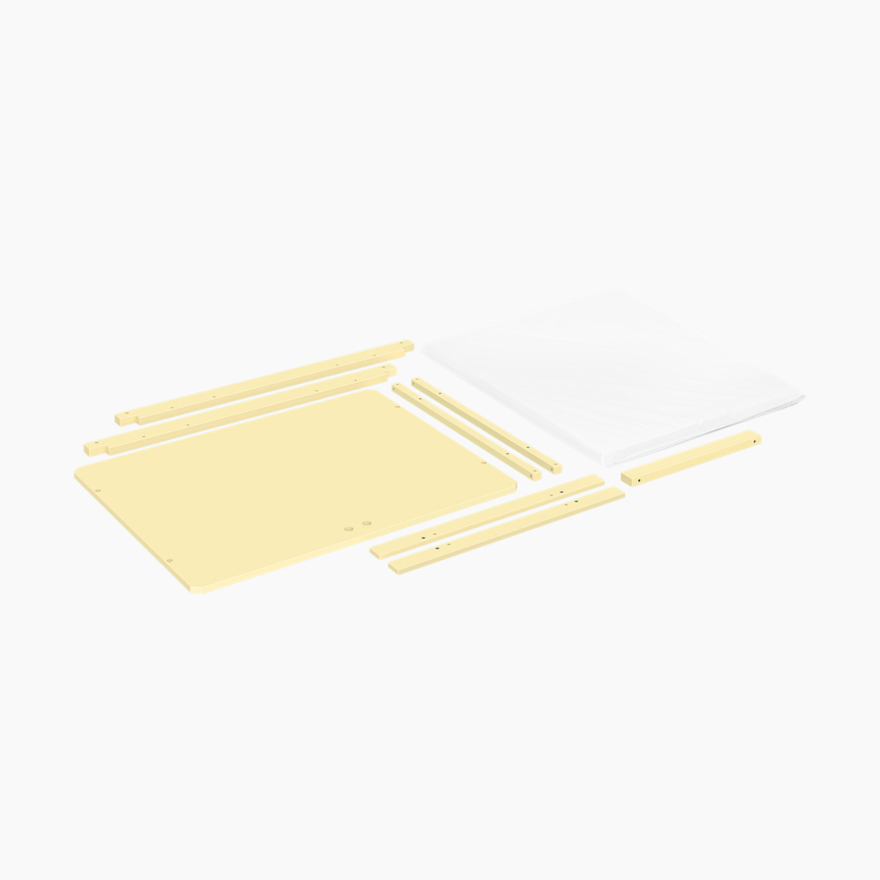 babyletto Rolli All-Stages Midi Crib Conversion Kit - Pale Yellow.