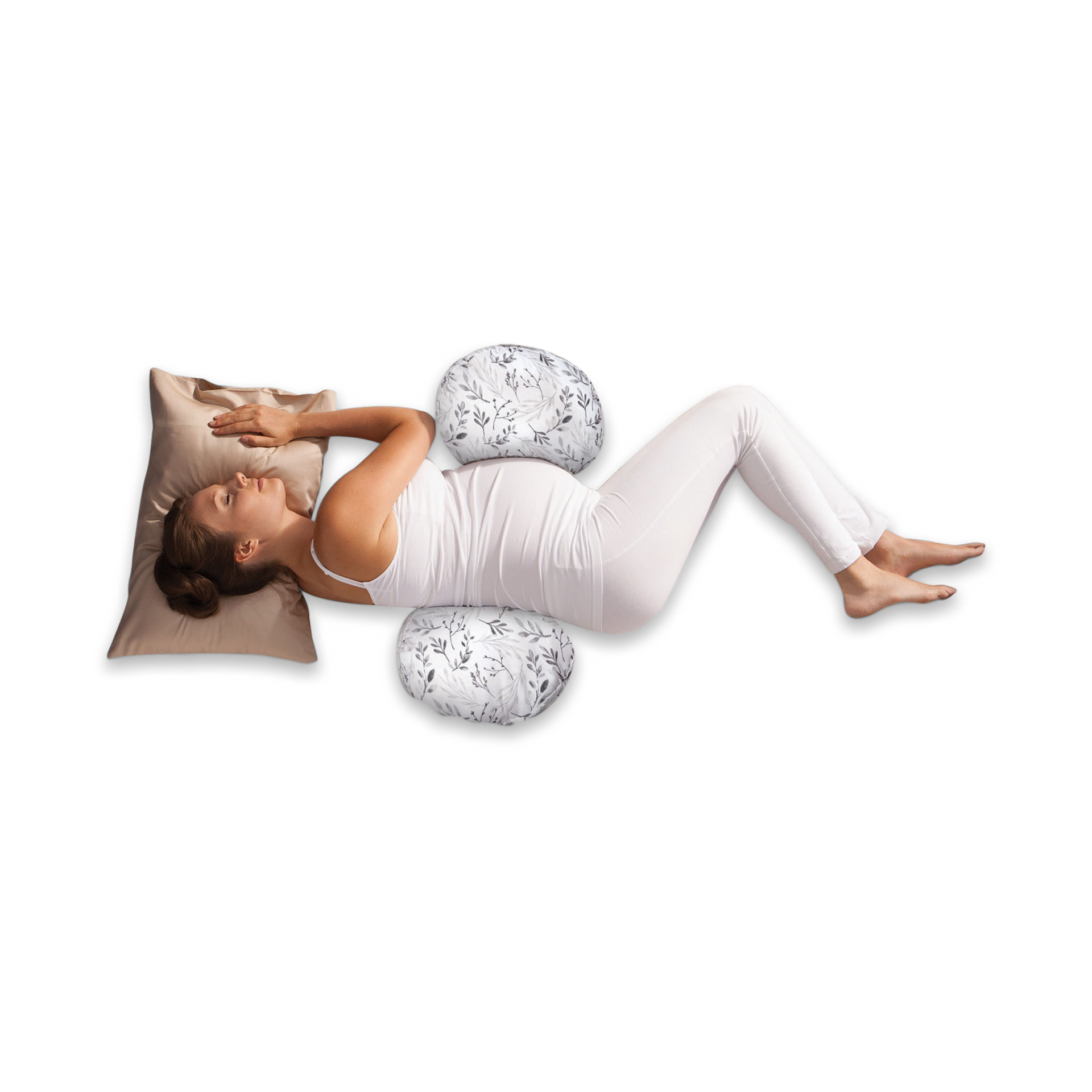 Boppy Side Sleeper Pregnancy Pillow - Gray Falling Leaves.
