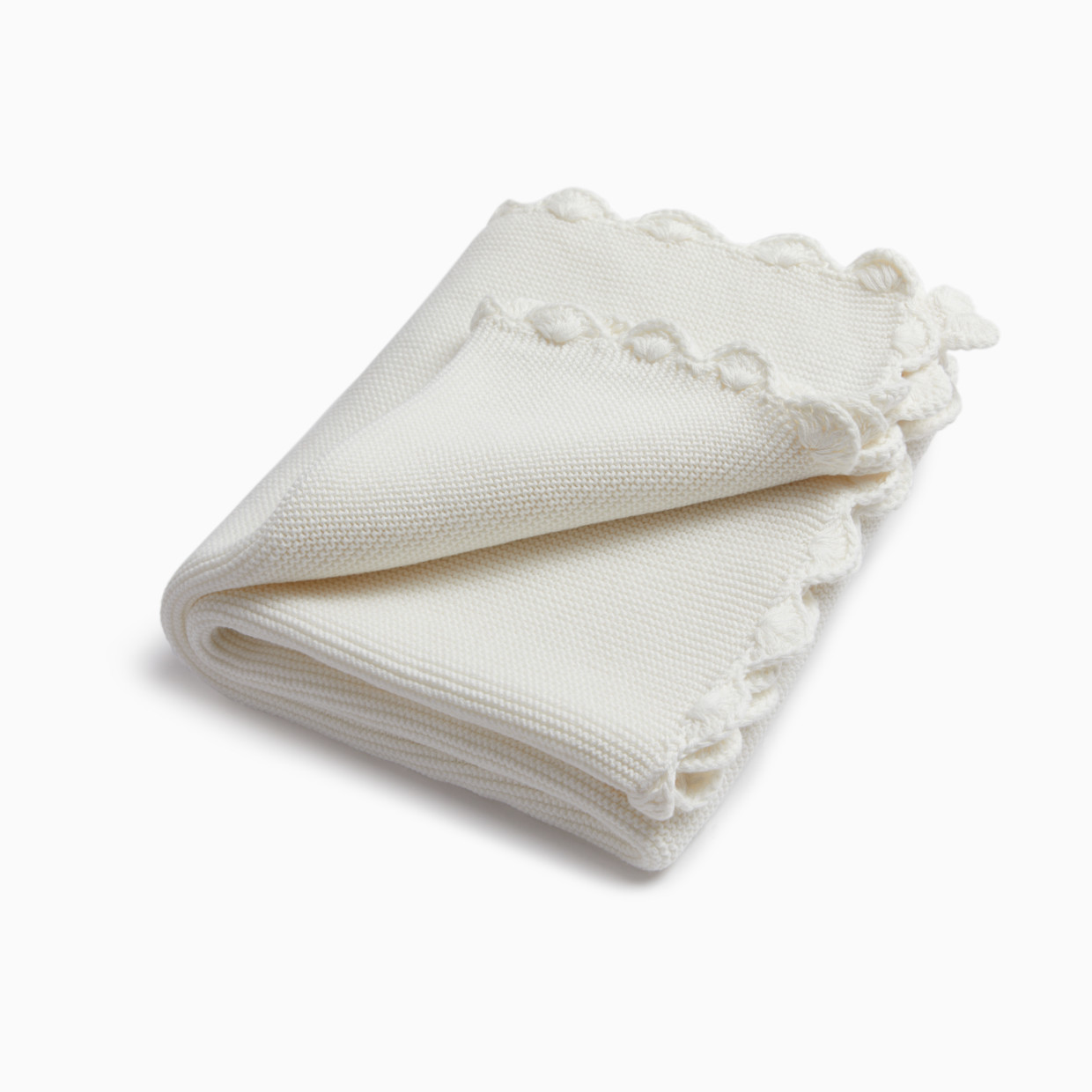 Loomsake Scalloped Blanket - Ivory, Os.