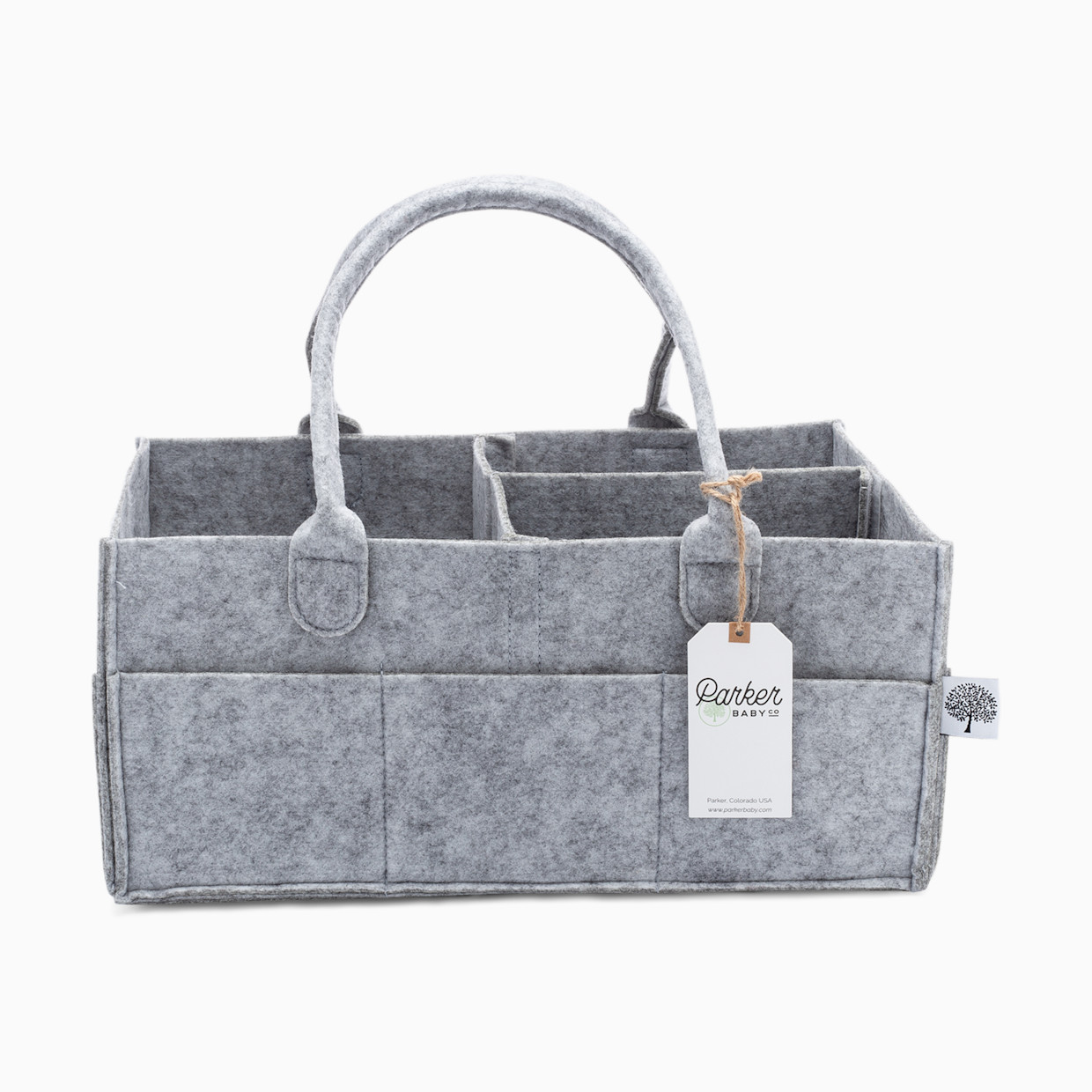 Parker Baby Co. Diaper Caddy - Gray, Large.