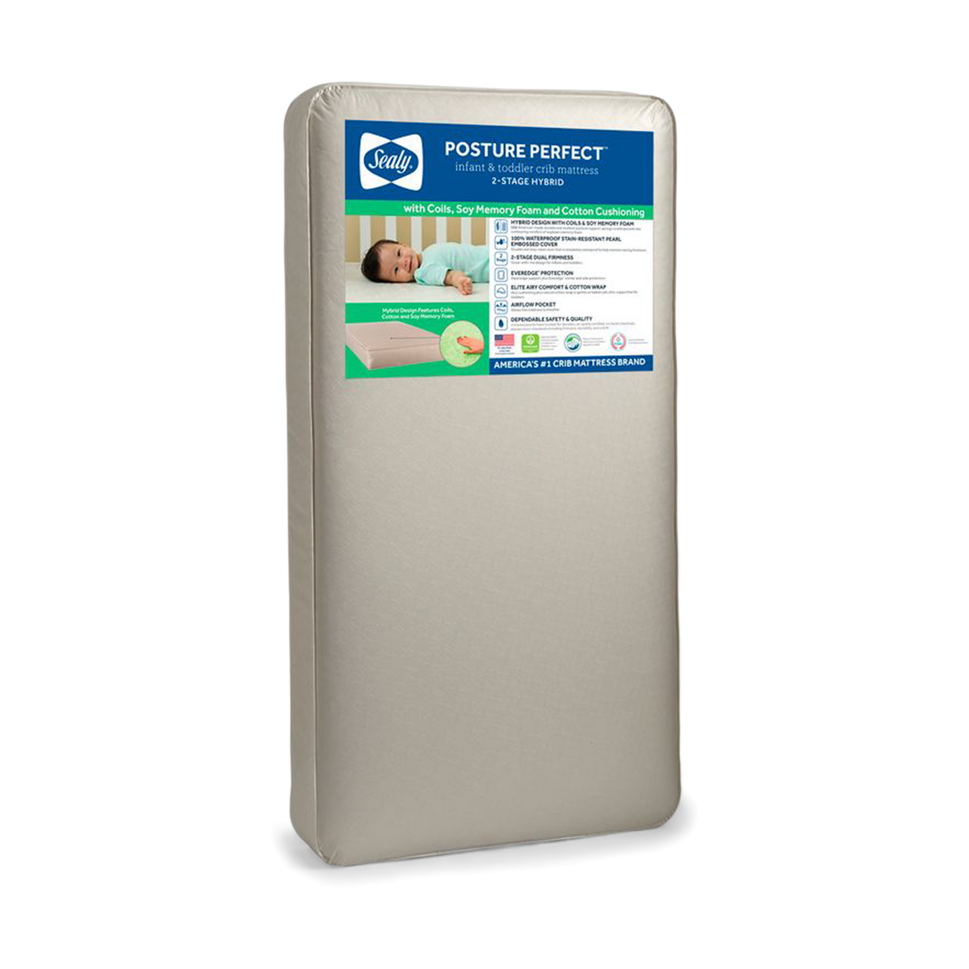 Sealy Posture Perfect 2- Stage Crib And Toddler Mattress.