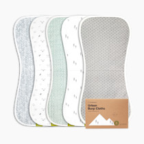 Organic Burp Cloths Baby Boy & Girl - 5-Pack Super Absorbent Cotton Burping Cloths for Babies, Soft & Plush Newborn Spit Up Rags, Infant Towels for Milk Spit Up, Unisex, Large 21" x 10" (Nordic)