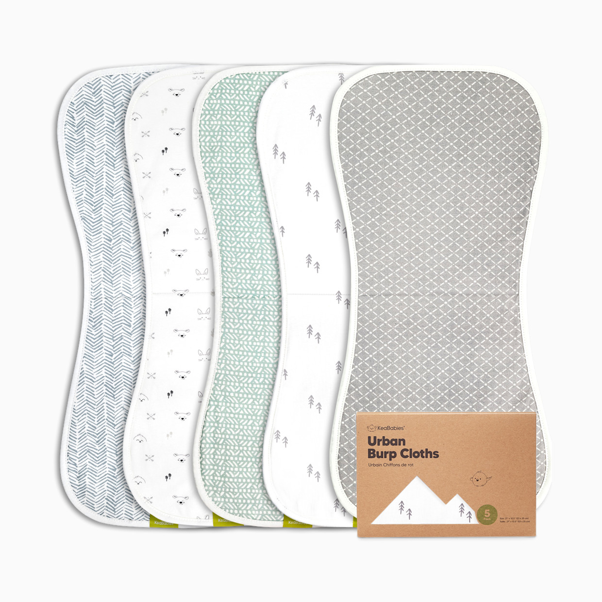 KeaBabies Urban Burp Cloths (5 Pack) - Nordic.
