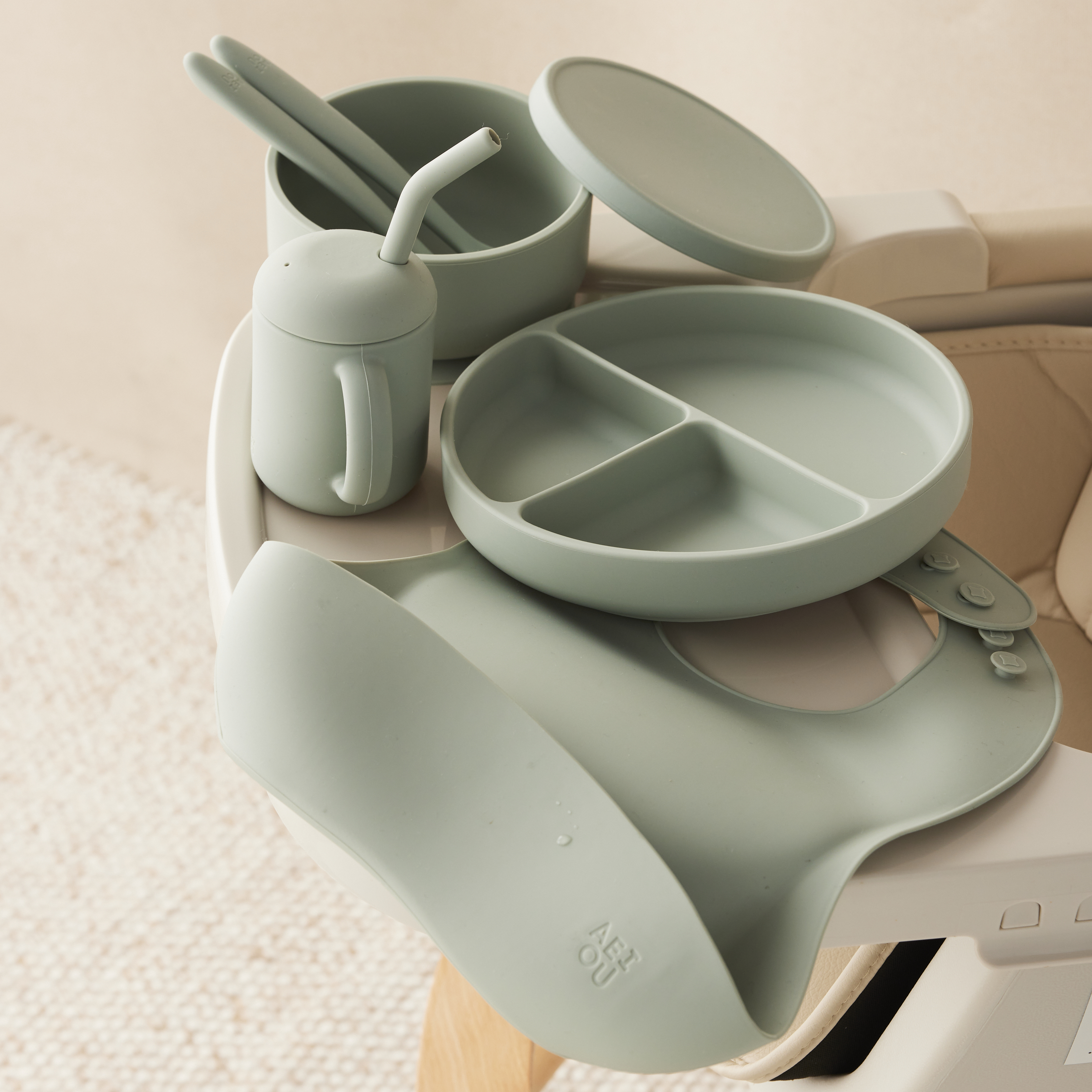 AEIOU Sippy Cup with Straw.