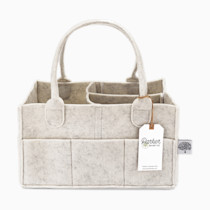 Parker Baby Diaper Caddy - Nursery Storage Bin and Car Organizer for Diapers and Baby Wipes - White, Regular