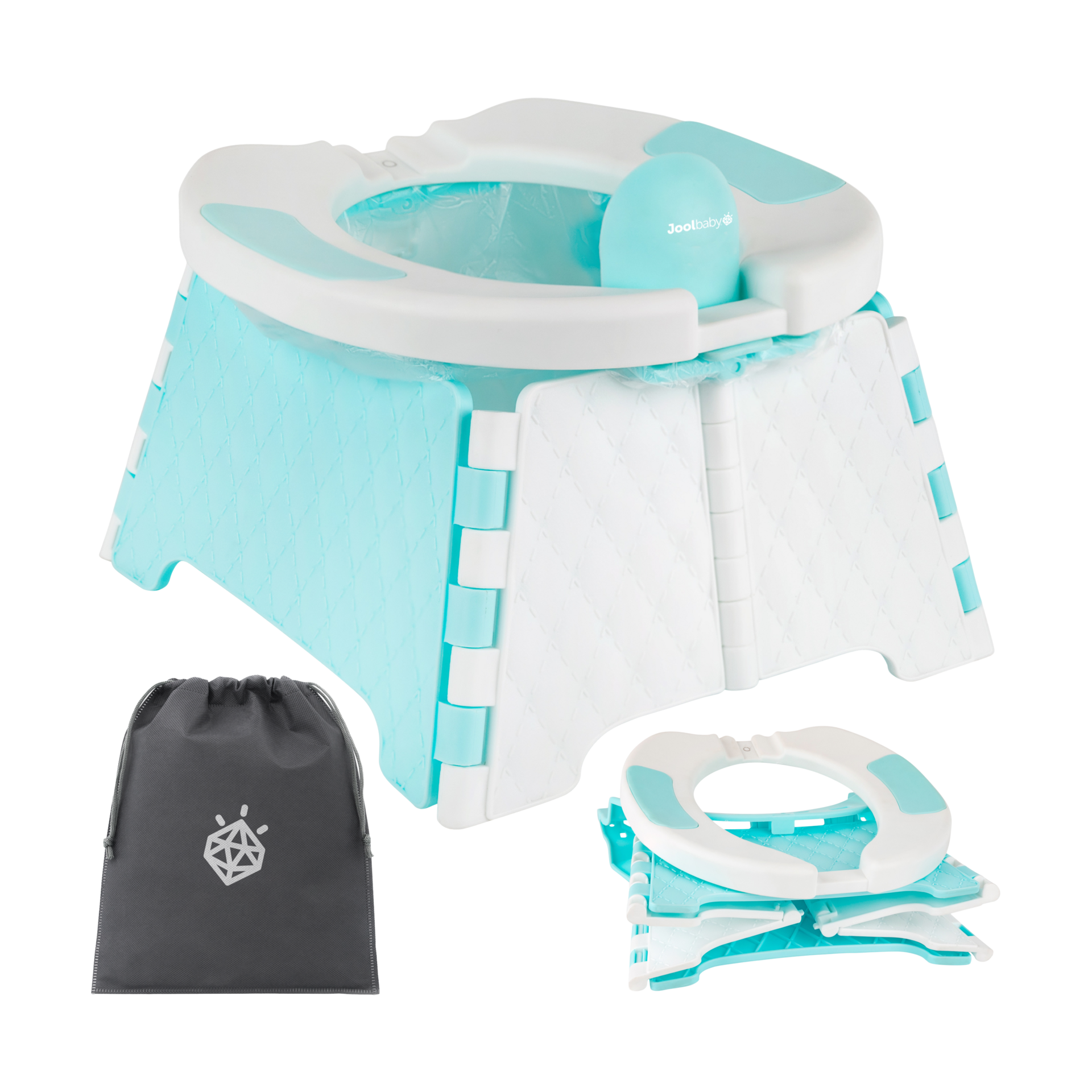 Jool Baby Collapsible Travel Potty Chair with Travel Bag & 30 Replacement Bags.