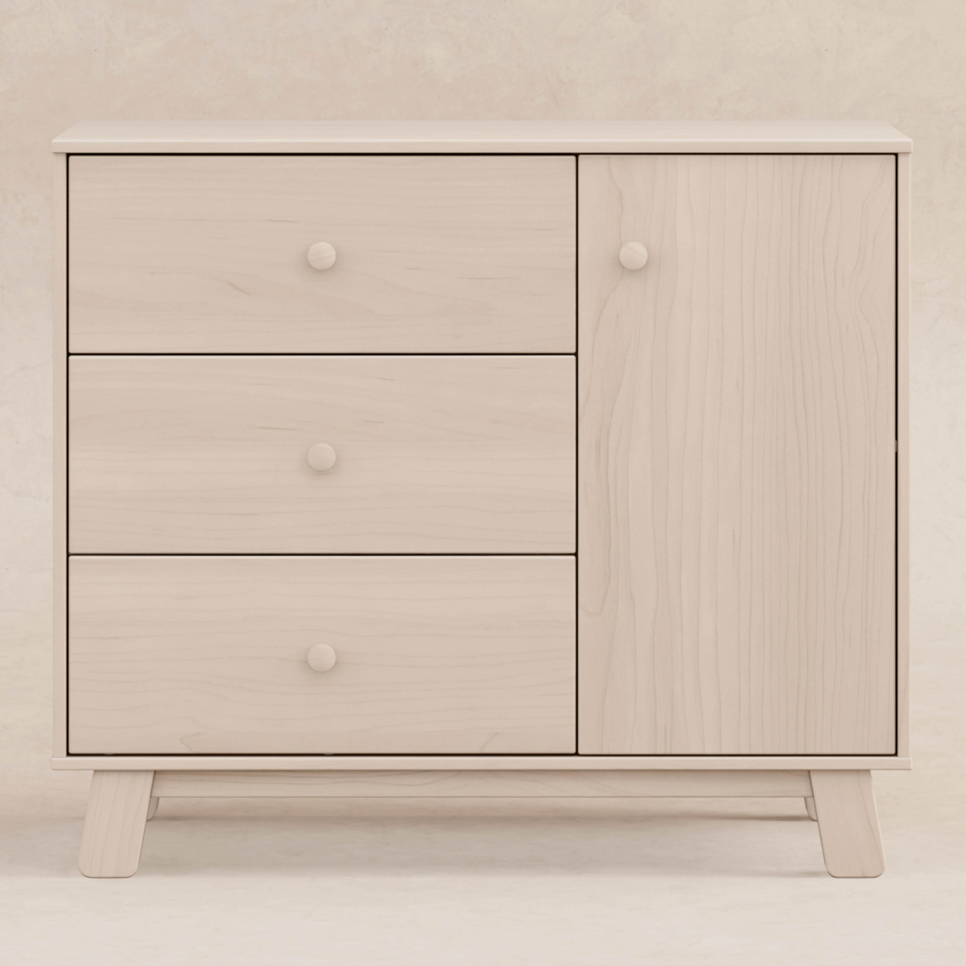babyletto Hudson Modern 3-Drawer Dresser - Washed Natural.