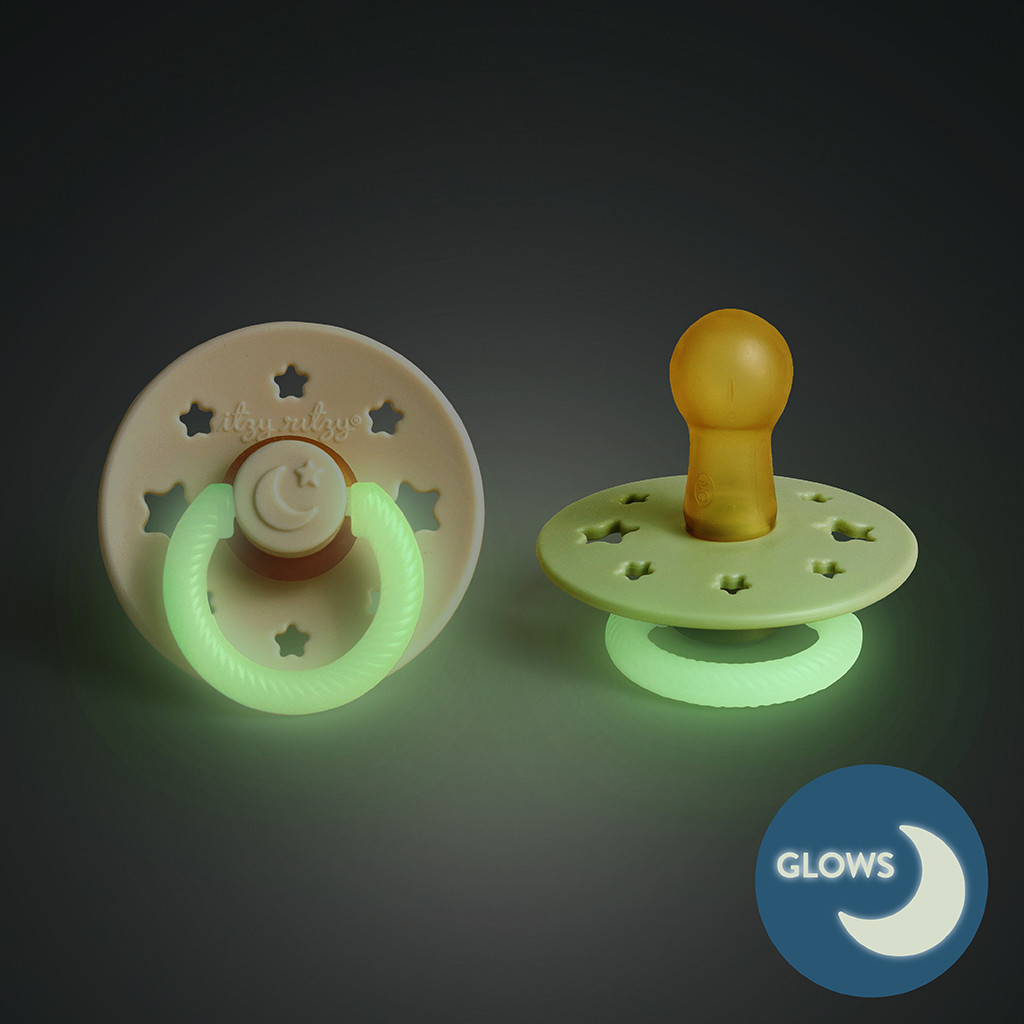 Itzy Ritzy Itzy Soother Glow in the Dark Natural Rubber Pacifier - Green, 6-18.