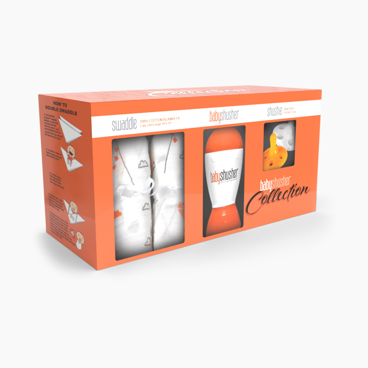 Baby Shusher Soother Gift Set - Orange And White.