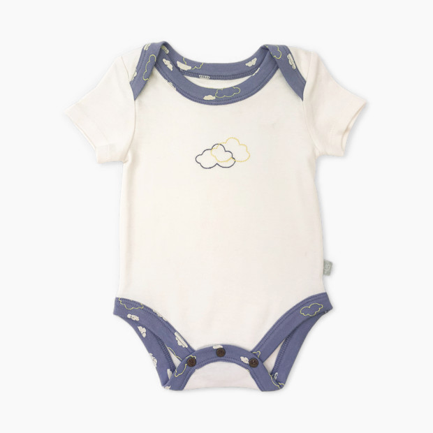 Finn + Emma Lap Bodysuit - Off White Clouds, 0-3 Months.