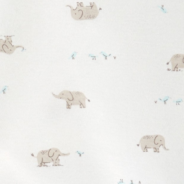 Carter's 2-Piece Footie Set - Ivory/Tan Elephants, Newborn.
