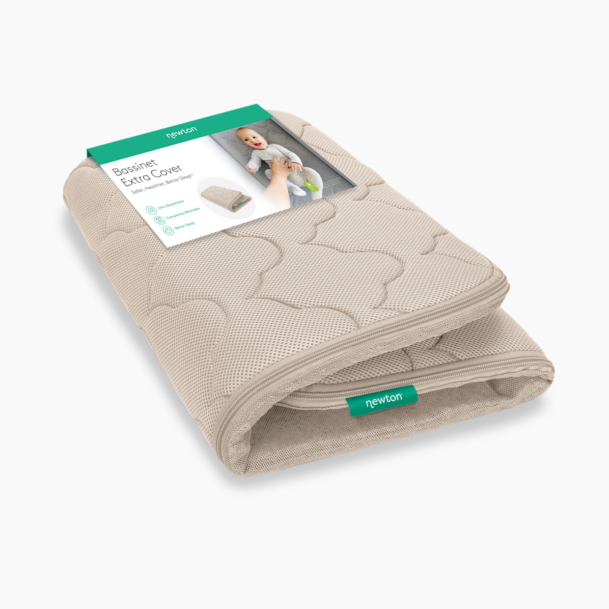 Newton Baby Extra Bassinet Mattress Cover - Sandstone.