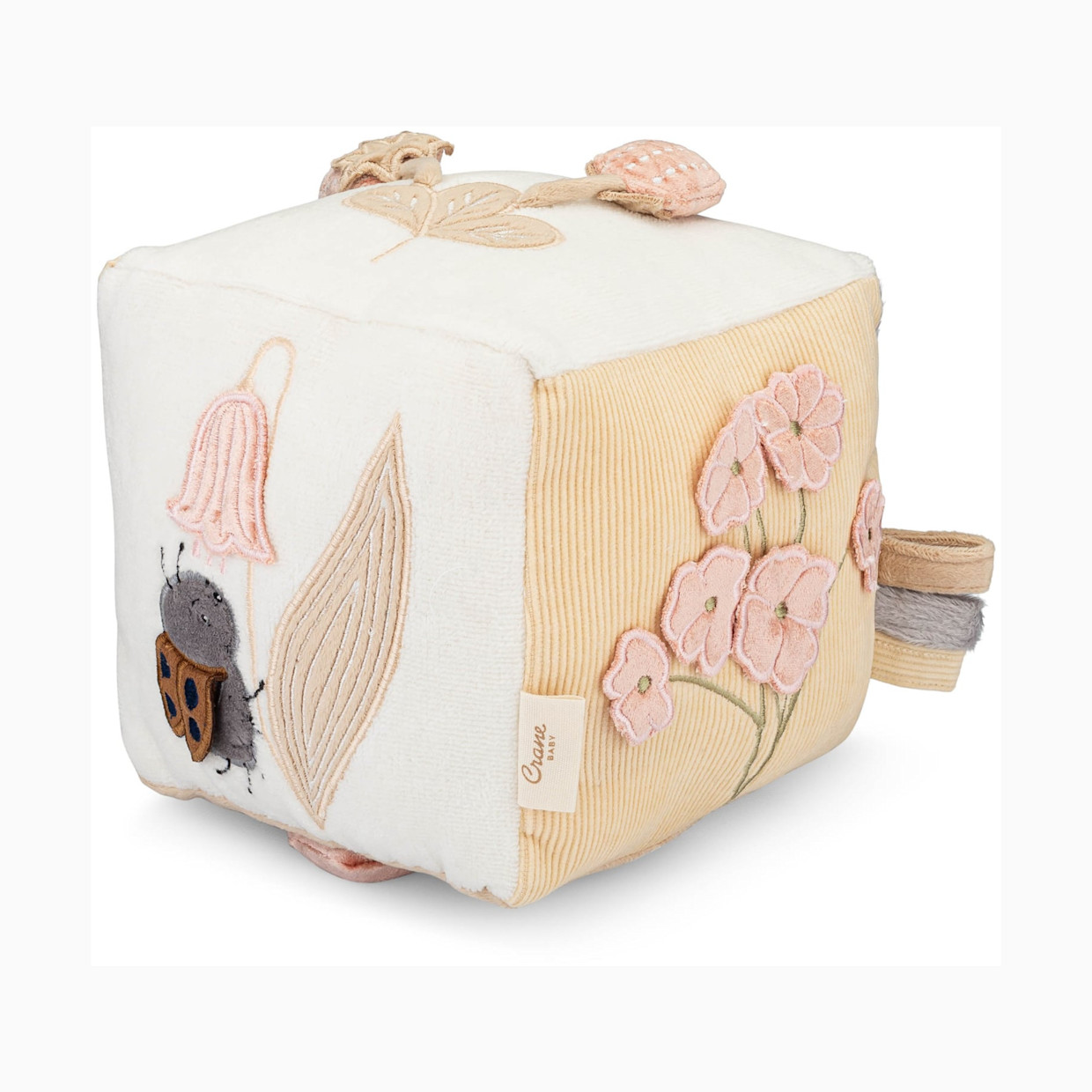 Crane Baby Soft Activity Cube Toy - Violet Floral.