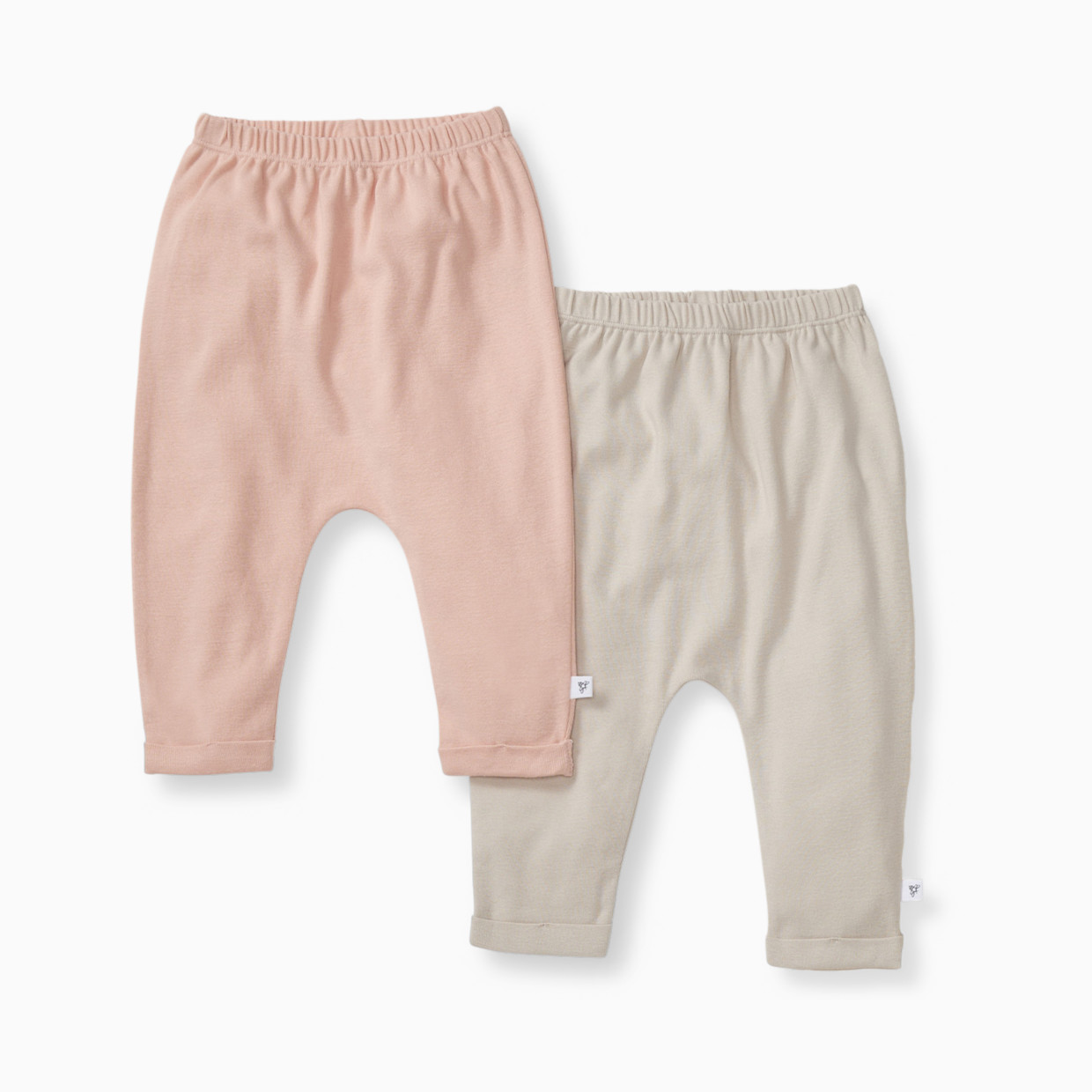 Burt's Bees Baby 2-Pack Organic Pants - Pink Sand, 0-3 M.