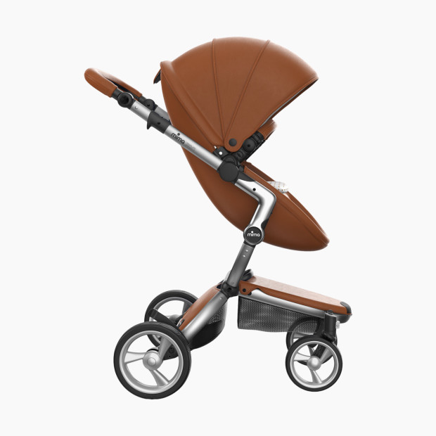 Mima Xari Aluminum Chassis Stroller with Reversible Reclining Seat & Carrycot - Sandy Beige/ Camel Seat Box.